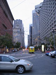 View up Market Street from Embarcadero